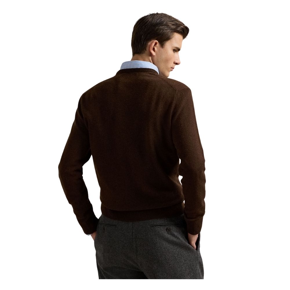 pull ralph lauren col rond brown chocolat chez sport aventure à Orange