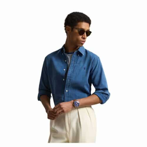 RALPH LAUREN Chemise Seersucker indigo
