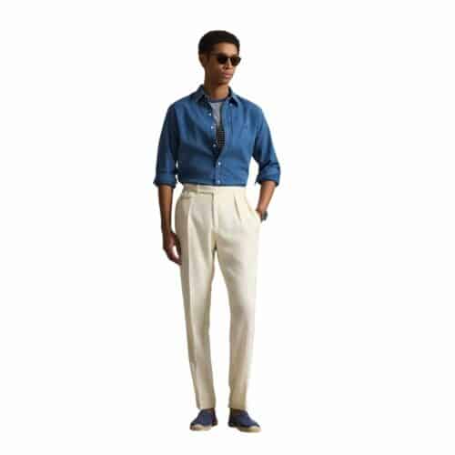 RALPH LAUREN Chemise Seersucker indigo