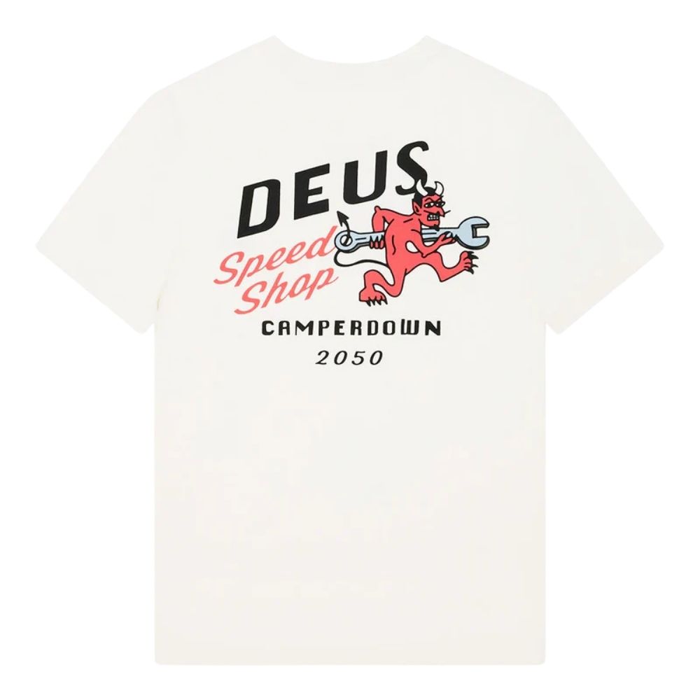 deus ex machina t-shirt dogleg tee dirty white chez sport aventure à Orange