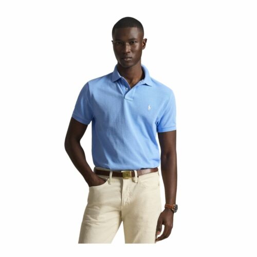 RALPH LAUREN Polo coton piqué ciel