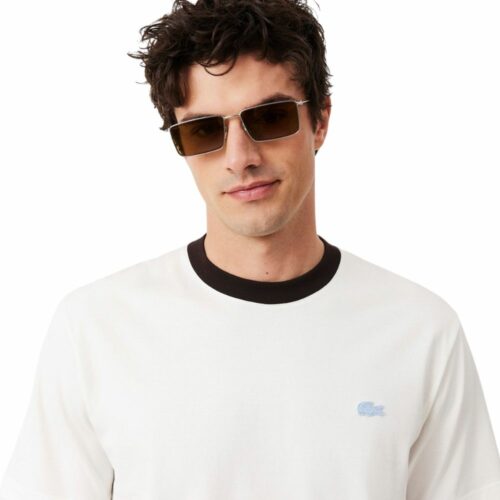 LACOSTE T-shirt color-block coton farine