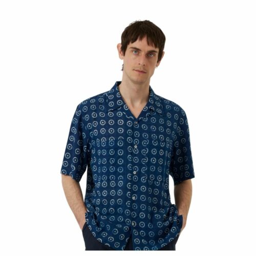 UNIVERSAL WORKS chemise Block print indigo