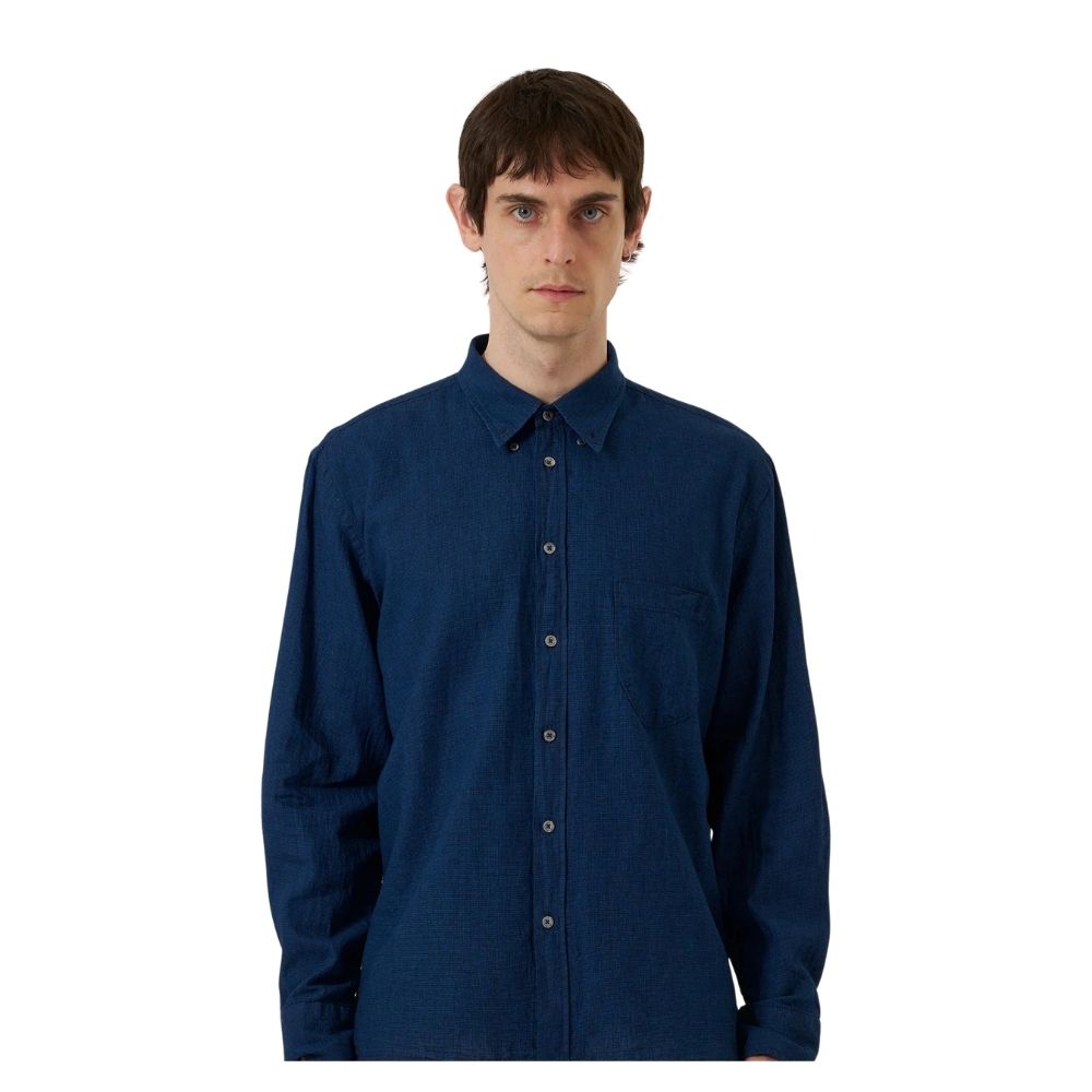 chemise Universal Works lazy day shirt lincot indigo chez sport Aventure à Orange