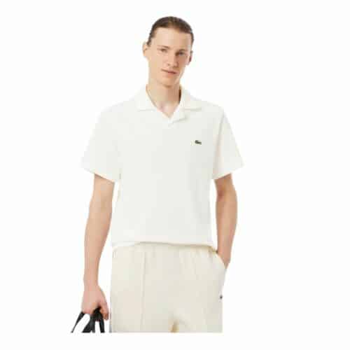 LACOSTE Polo coton-lin blanc