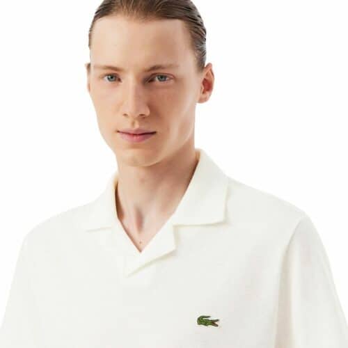 LACOSTE Polo coton-lin blanc