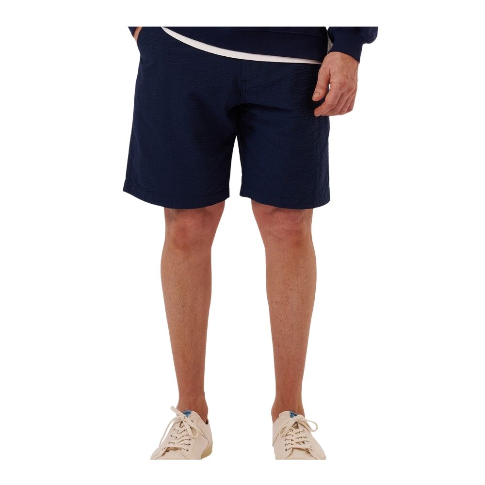 short seersucker derby navy universal works chez sport aventure à Orange