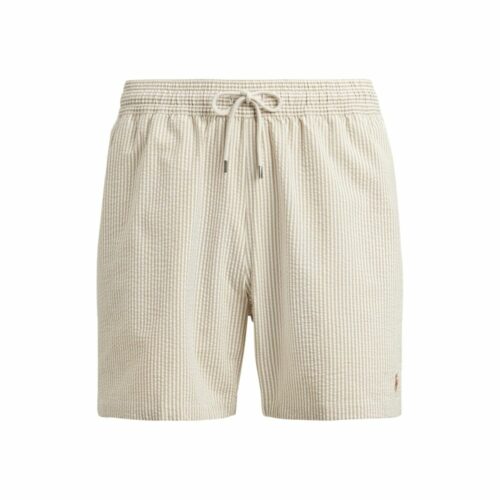 RALPH LAUREN short de bain rayé beige