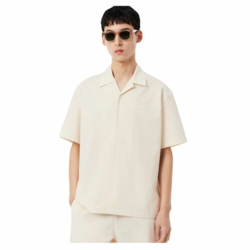 LACOSTE chemise seersucker beige