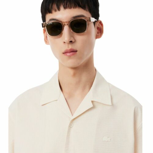 LACOSTE chemise seersucker beige