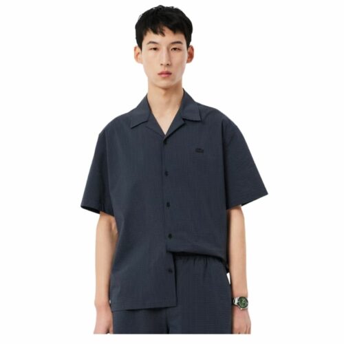 LACOSTE chemise seersucker graphite