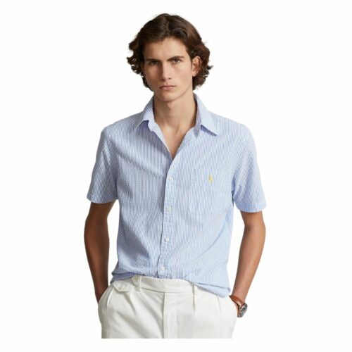 RALPH LAUREN Chemise seersucker ciel