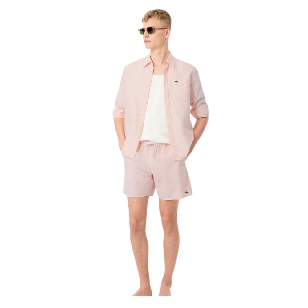 lacoste short de bain rayé rose miami chez sport aventure à Orange