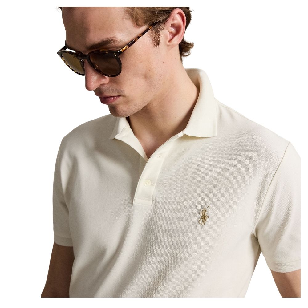polo ralph lauren custom fit stretch cream chez sport aventure à Orange