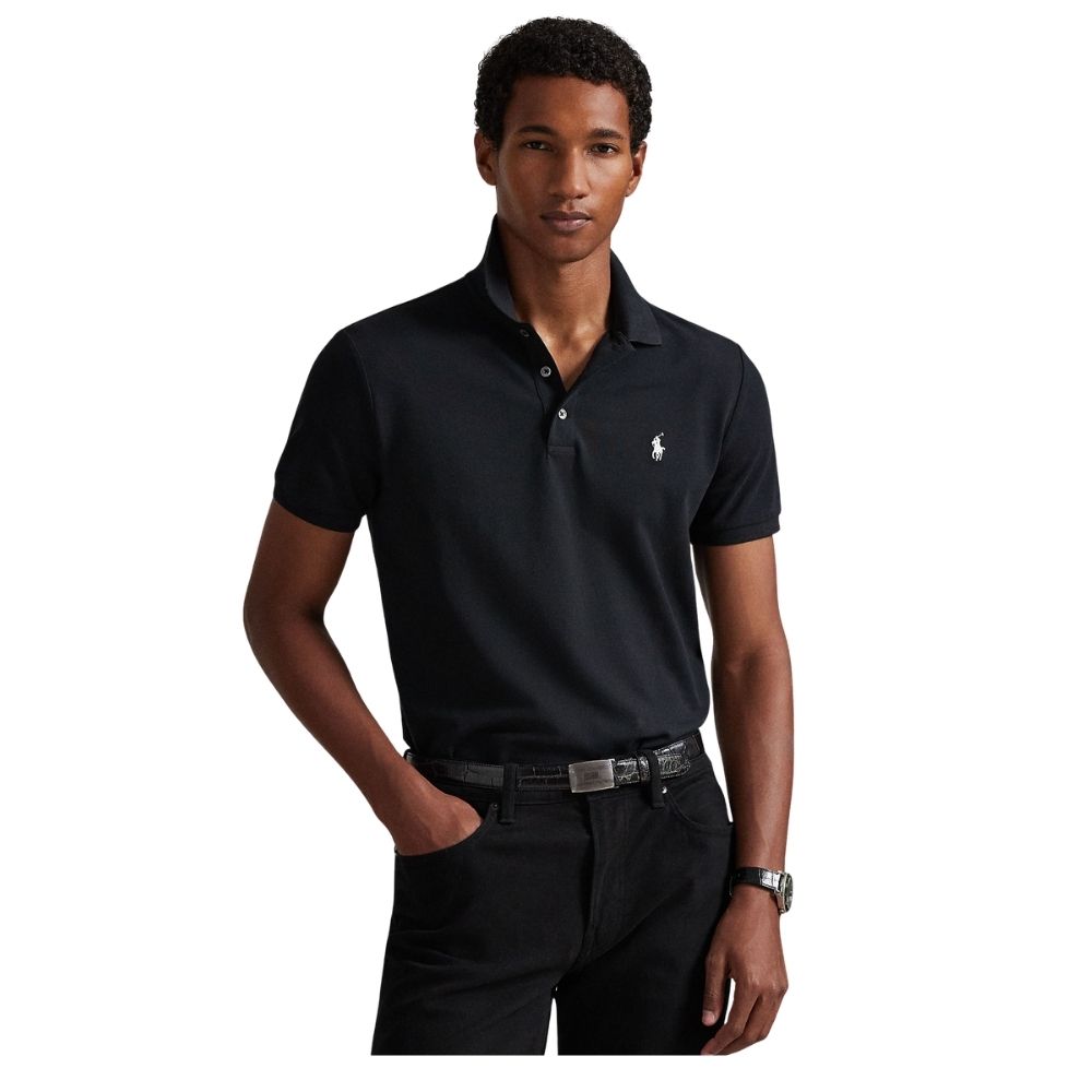 ralph lauren polo custom fit stretch black chez sport aventure à Orange