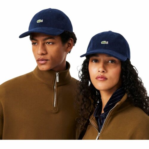 LACOSTE Casquette velours coton marine