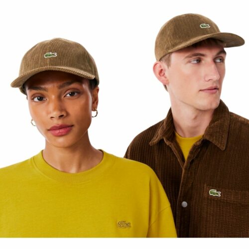 LACOSTE Casquette velours coton marron