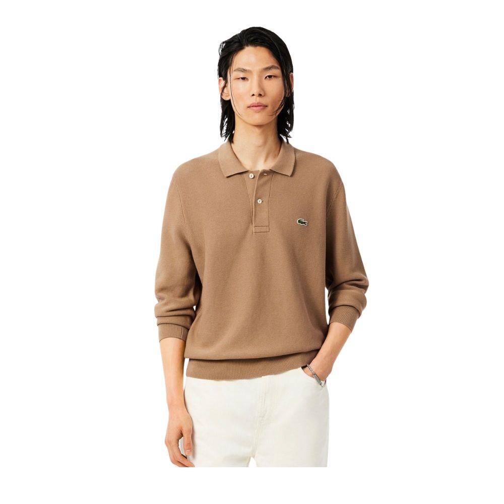 lacoste polo manches longues marron six chez sport aventure à Orange
