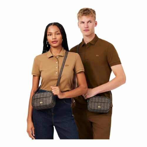 LACOSTE sacoche reporter monogramme brown