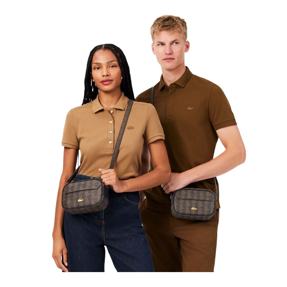 sacoche Lacoste reporter bag monogramme brown chez sport aventure à Orange