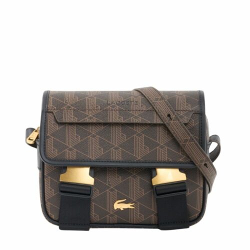 LACOSTE Sacoche monogramme brown 2 boucles