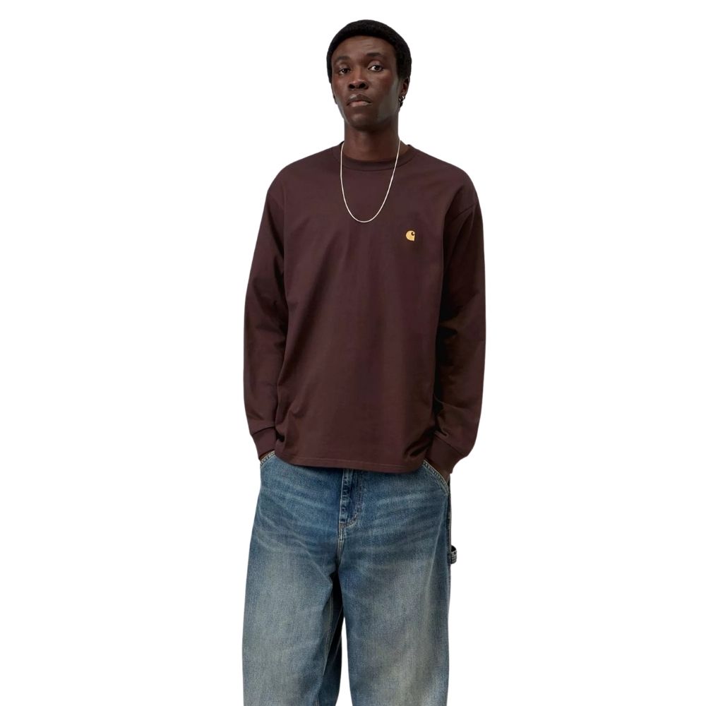 CARHARTT T-shirt manches longues chase palisander marron chez sport aventure à Orange