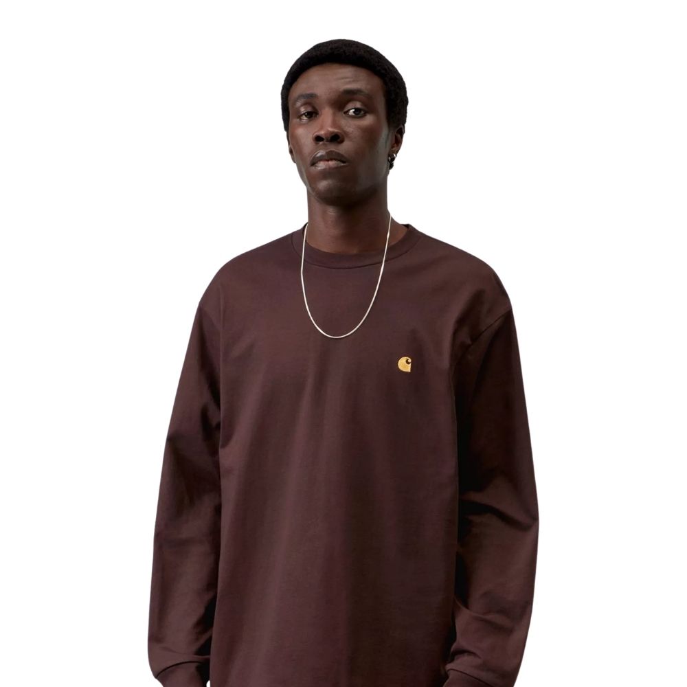 CARHARTT T-shirt manches longues chase palisander marron chez sport aventure à Orange