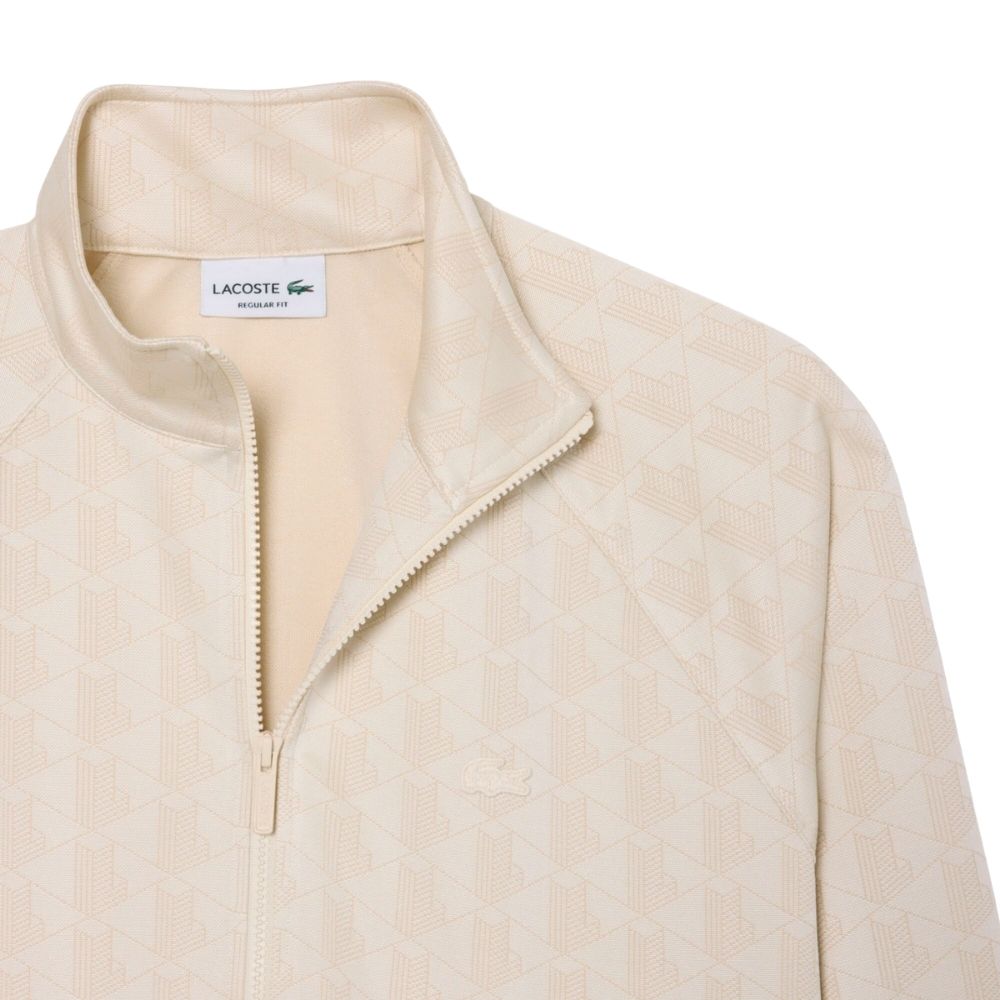 Veste zippé Lacoste monogramme écru chez sport aventure à Orange
