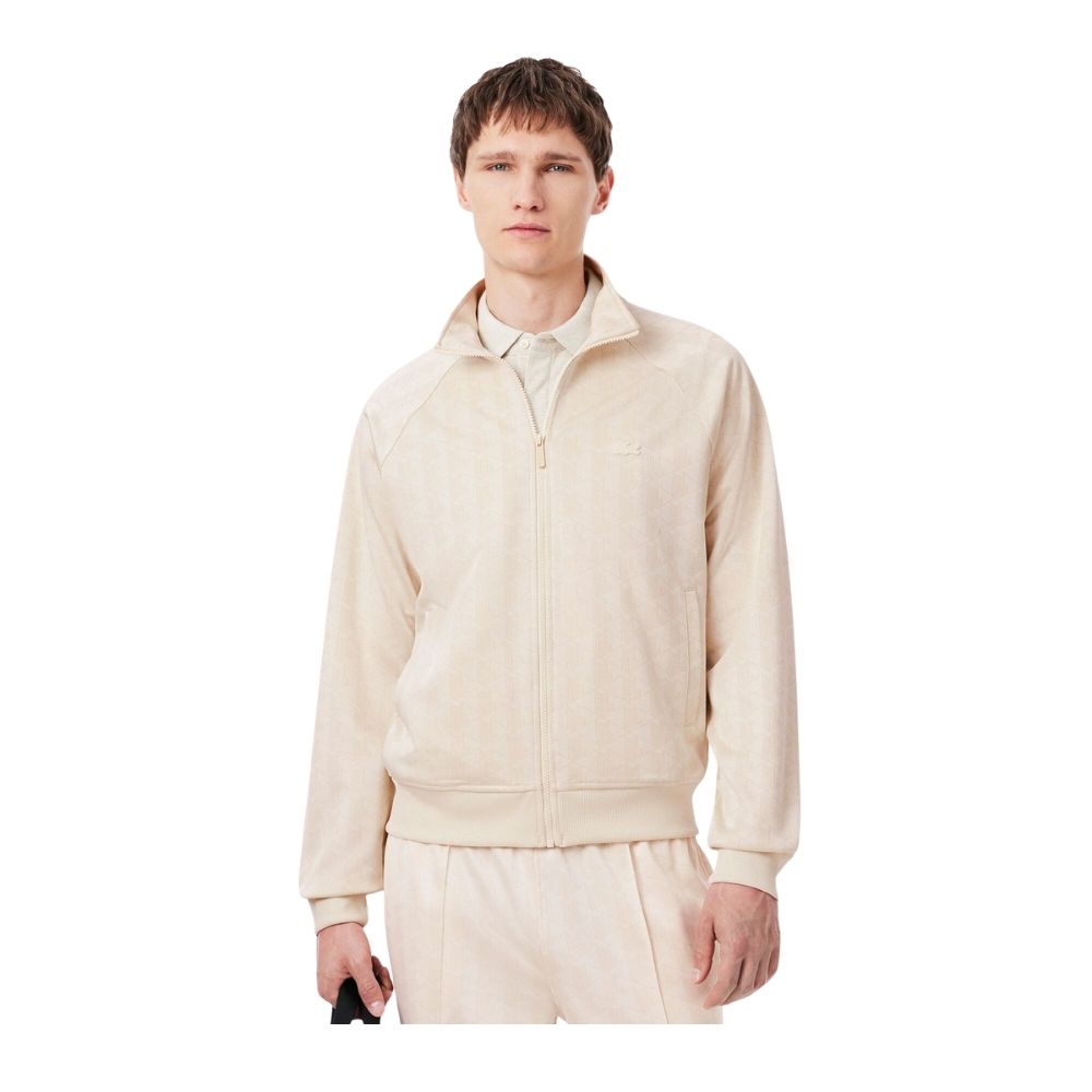 Veste zippé Lacoste monogramme écru chez sport aventure à Orange