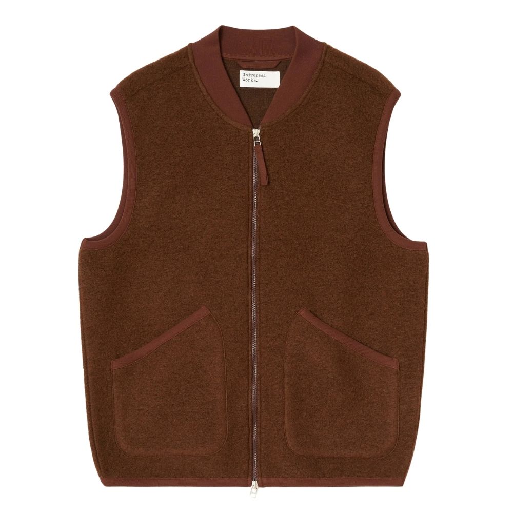 gilet zip waiscoat cacao univeresal works chez sport aventure à Orange