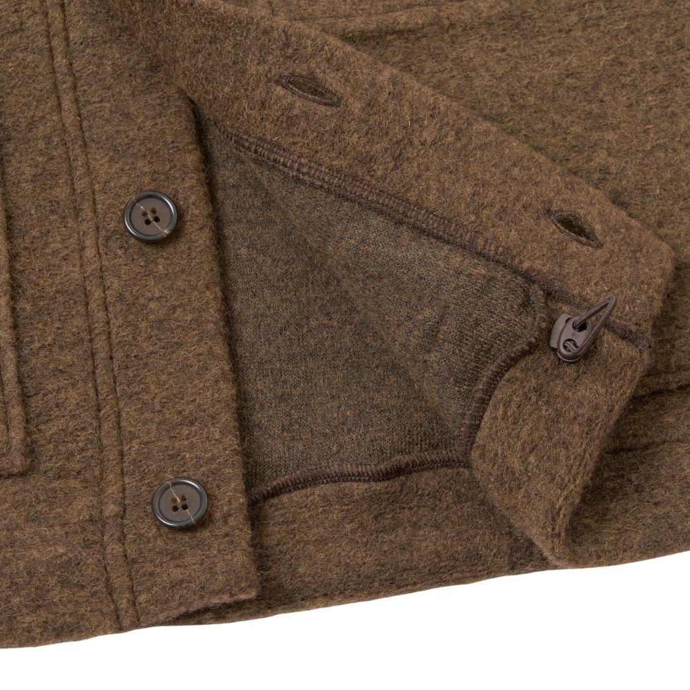 GILET UNIVERSAL WORKS CARDIGAN BROWN MARRON CHEZ SPORT AVENTURE à Orange