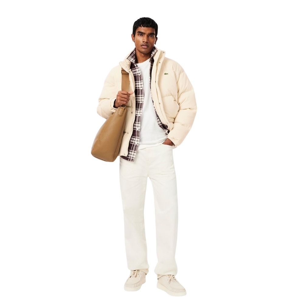 blouson doudoune lacoste en velours cotelé écru BH8701 chez sport aventure à Orange