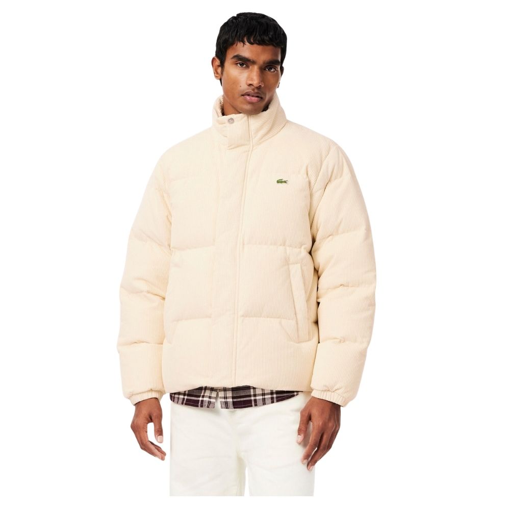 blouson doudoune lacoste en velours cotelé écru BH8701 chez sport aventure à Orange