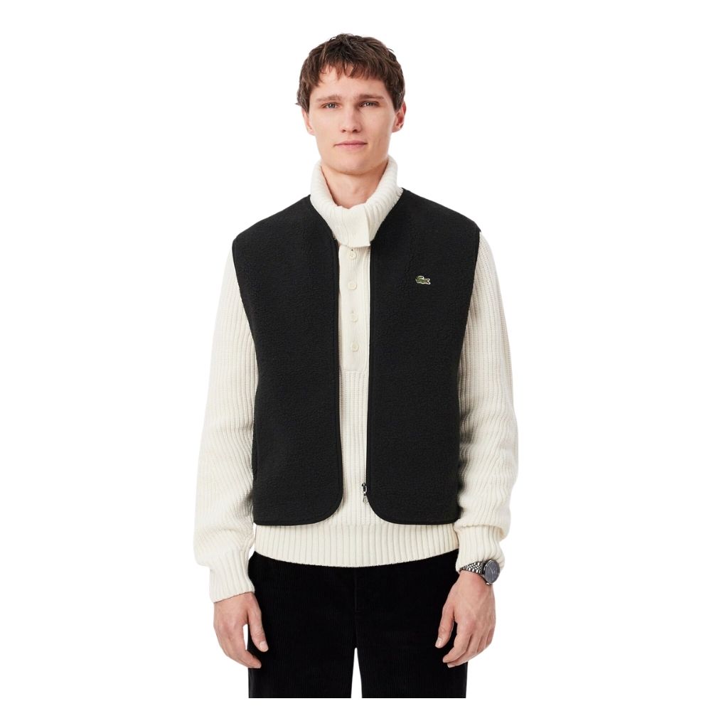 veste polaire zippé sans manches lacoste noir BH8670 chez sport aventure à Orange