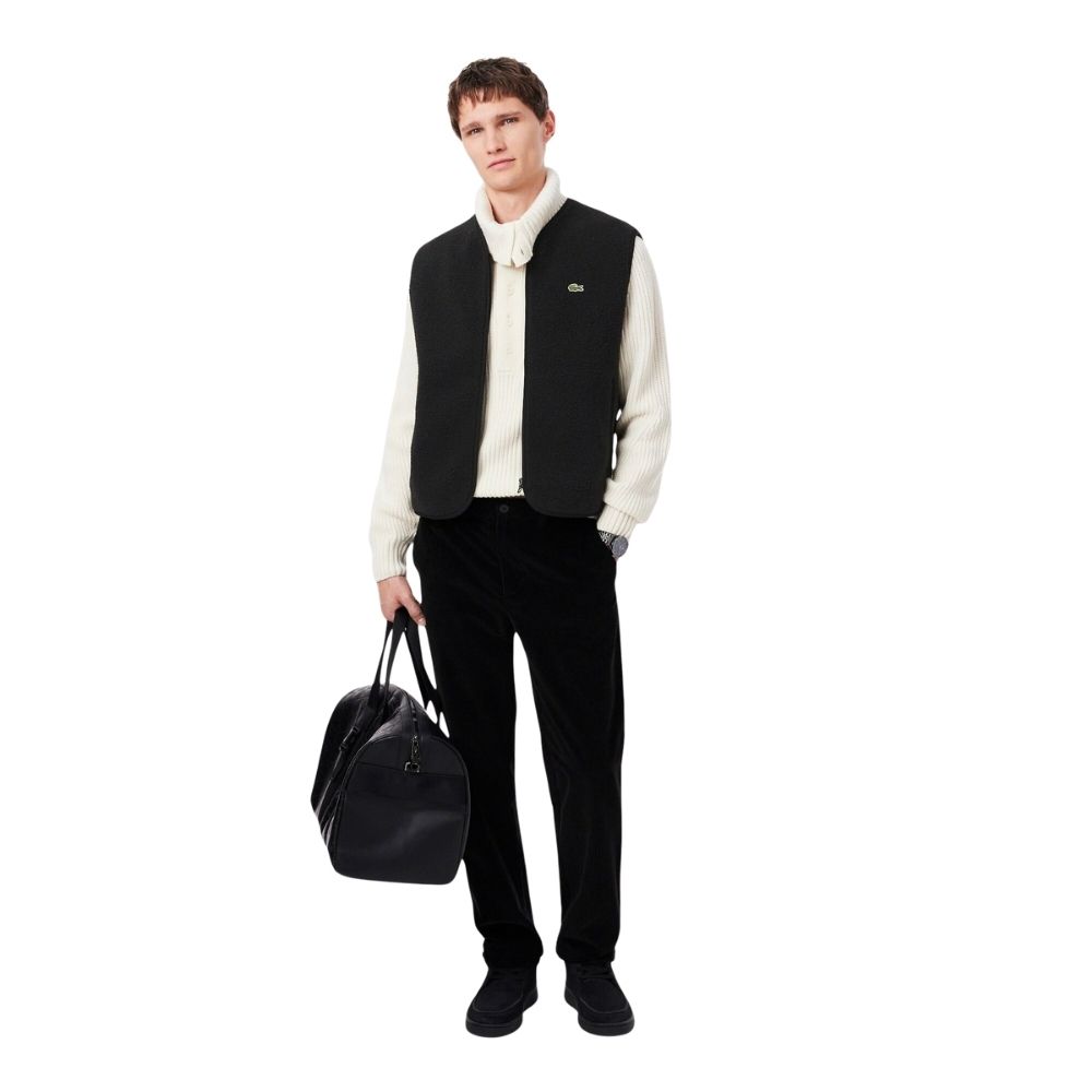 veste polaire zippé sans manches lacoste noir BH8670 chez sport aventure à Orange