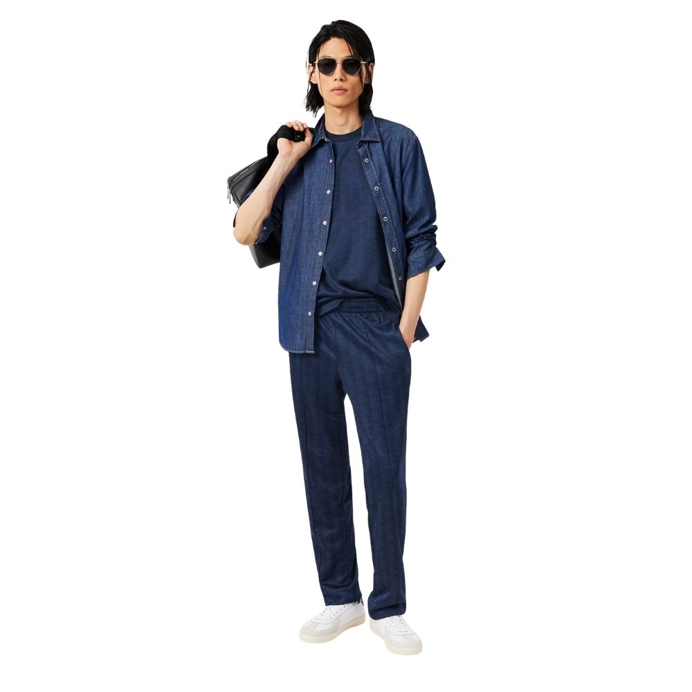 pantalon Lacoste XH0197 marine jacquard monogramme chez sport aventure à Orange