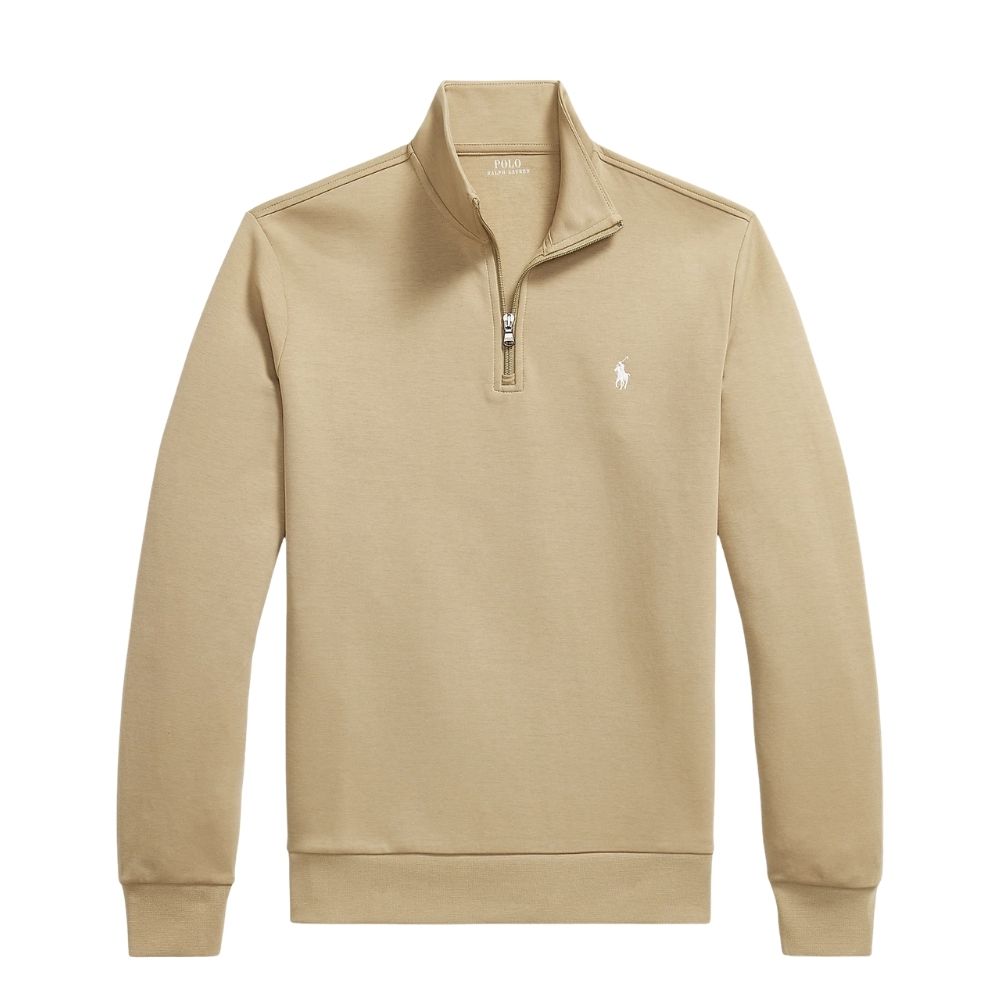 sweat col demi-zip ralph lauren beige chez sport aventure à Orange