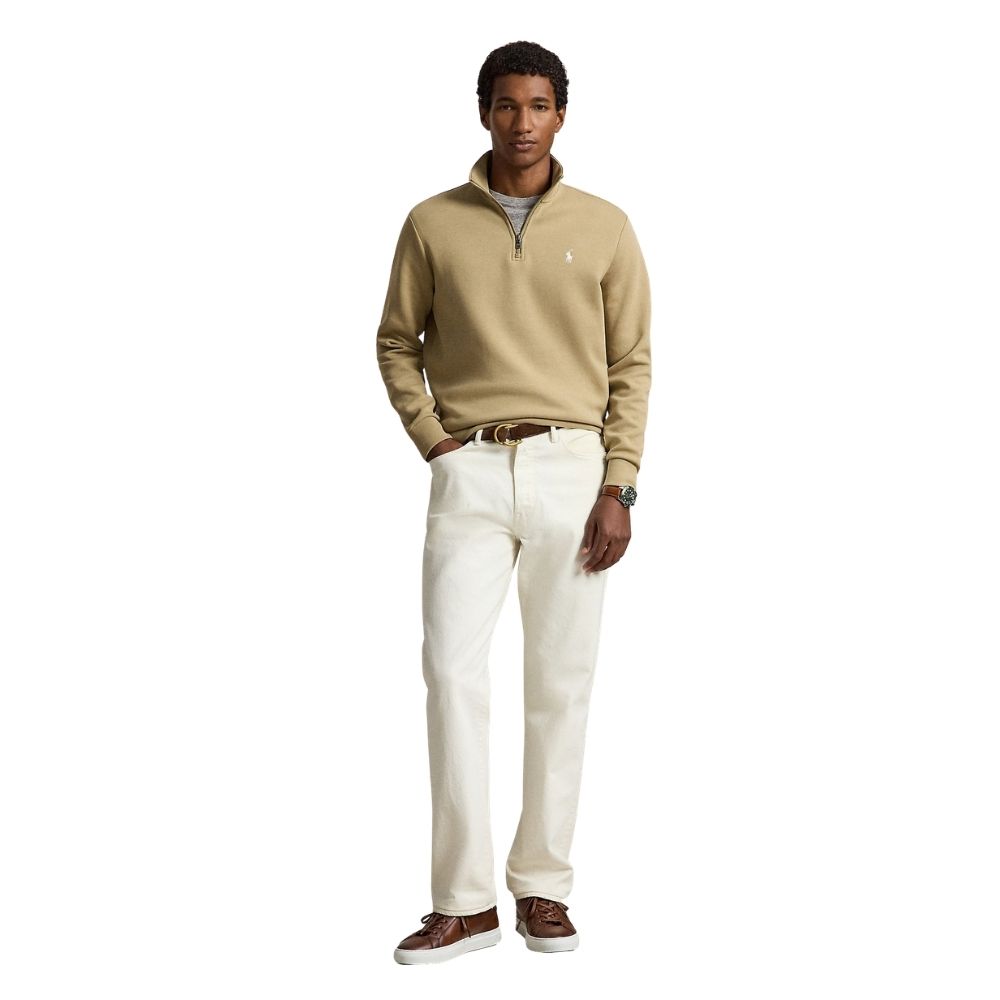 sweat col demi-zip ralph lauren beige chez sport aventure à Orange