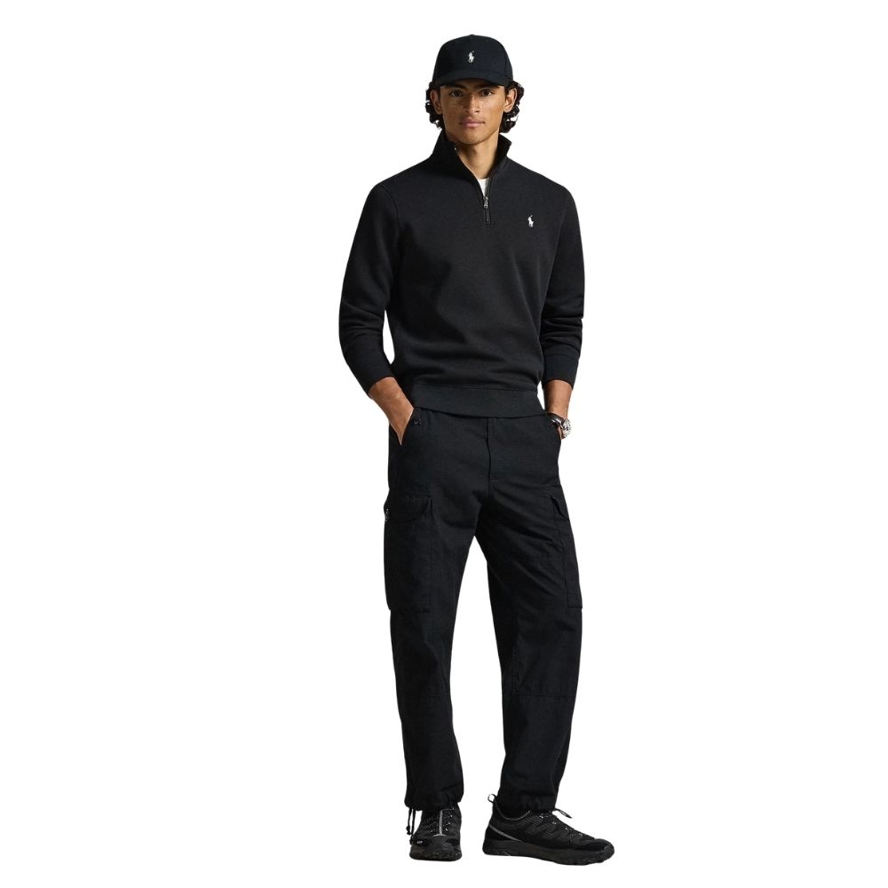 SWEAT col demi-zip ralph lauren black noir chez sport aventure à Orange