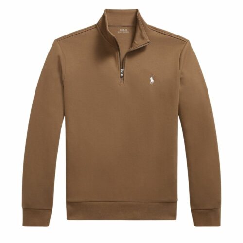 RALPH LAUREN Sweat col zippé brown