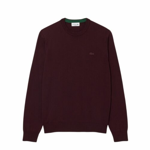 LACOSTE Pull en laine mérinos bordeaux