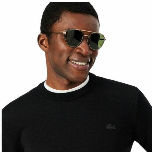 LACOSTE Pull en laine mérinos noir
