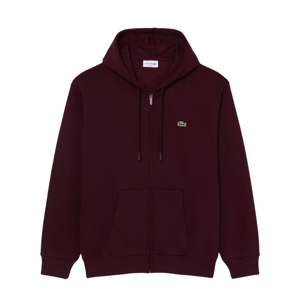 sweatshirt lacoste zippé a capuche SH8864 3KE homme bordeaux chez sport aventure à Orange