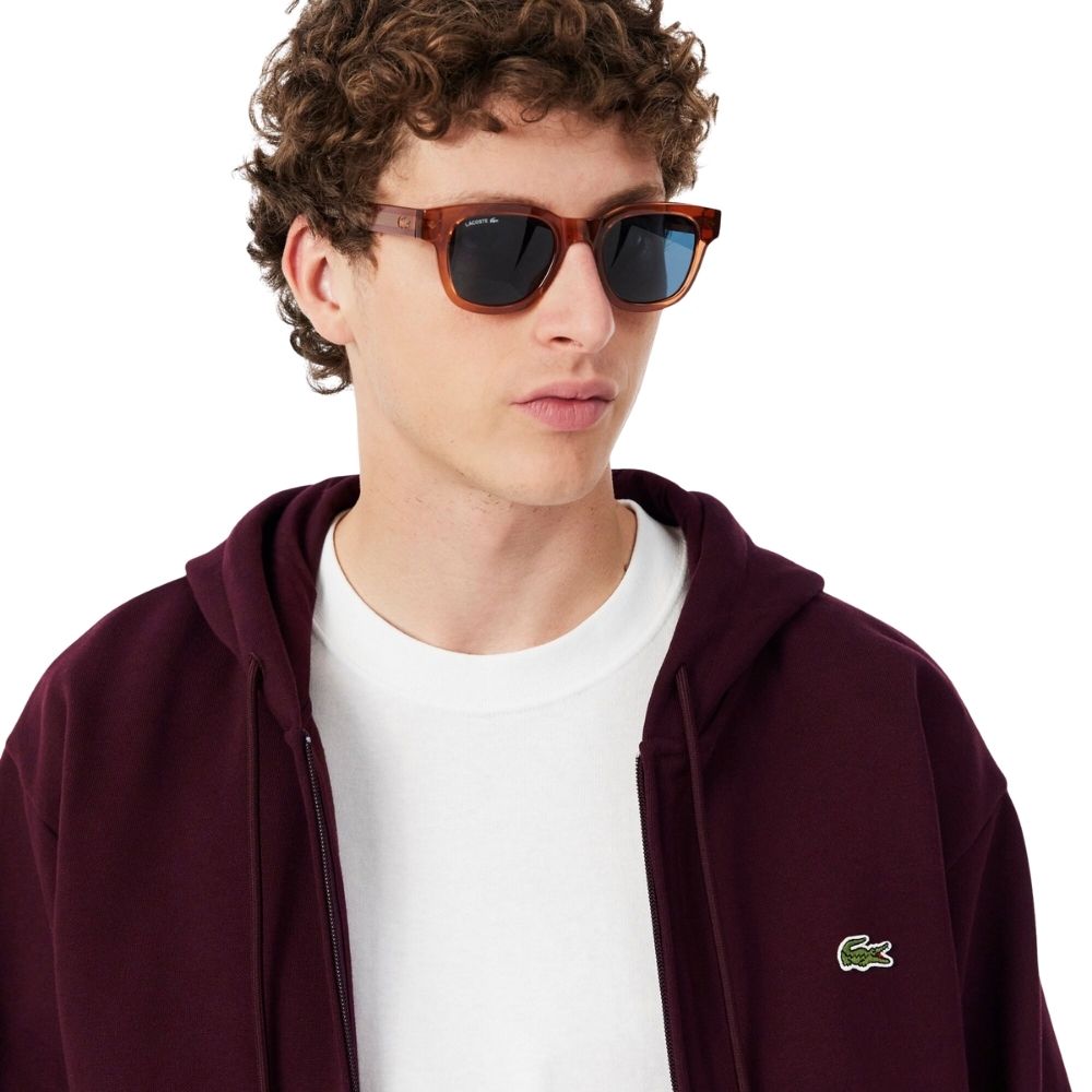 sweatshirt lacoste zippé a capuche SH8864 3KE homme bordeaux chez sport aventure à Orange