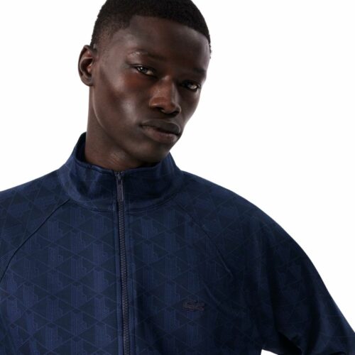 LACOSTE Veste jacquard monogramme marine
