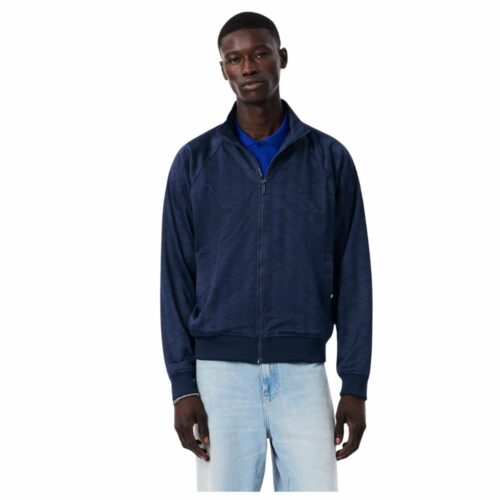 LACOSTE Veste jacquard monogramme marine